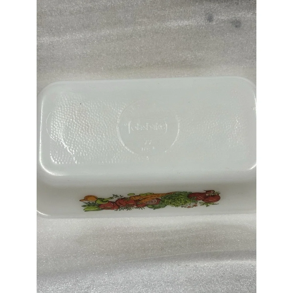 Vintage Glasbake Lot Of‎ 3 Vegetable Garden Medley Casserole Loaf Oval Serving